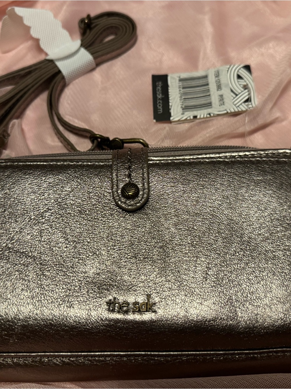 The Sak Metallic Pyrite Wristlet Wallet with Wrist Strap